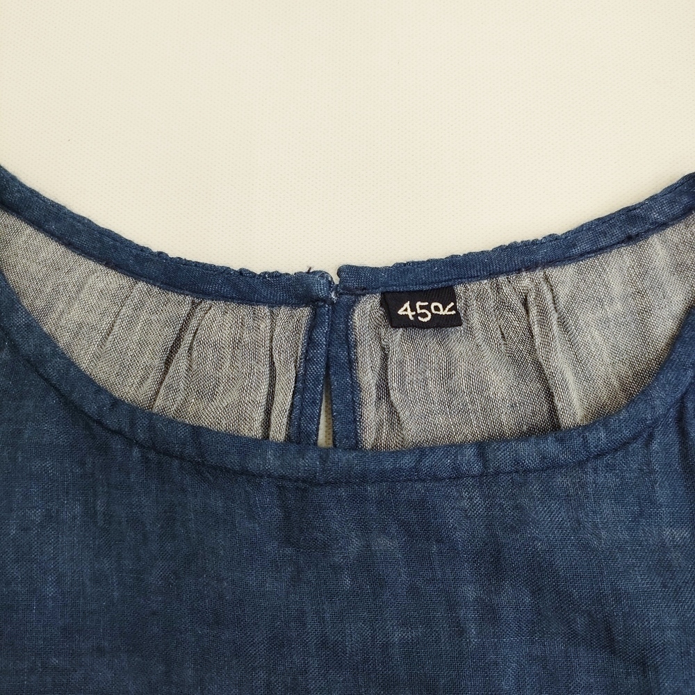 5-1118M!45R/45rpm 2 -слойный тканый. гонки вышивка платье ( индиго ) обычная цена 86900 иен One-piece темно-синий four чай пять a-rupi- M 275149