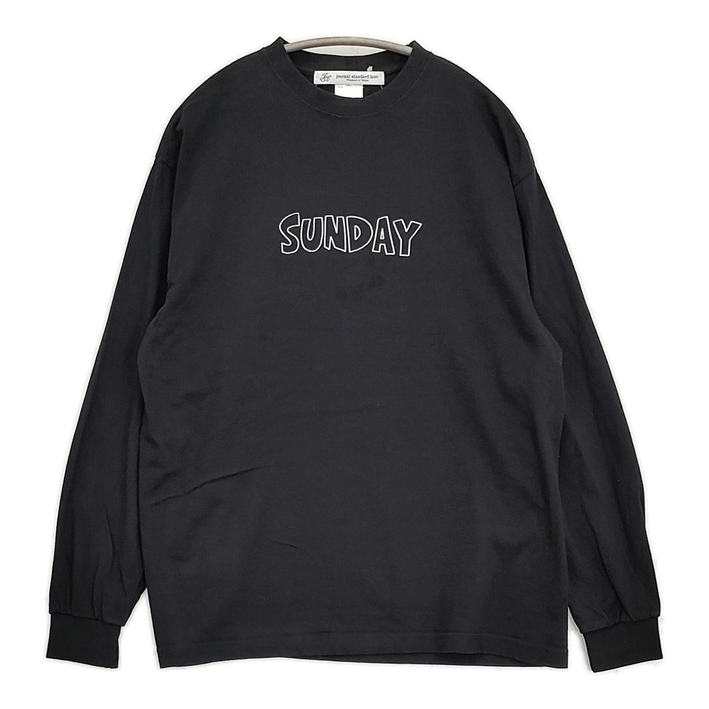 5-1118M♪JOURNAL STANDARD LUXE SUNDAY SMILE ロンT サイズL 長袖Ｔシャツ カットソー ブラック ジャーナルスタンダード ラックス 275355_画像1