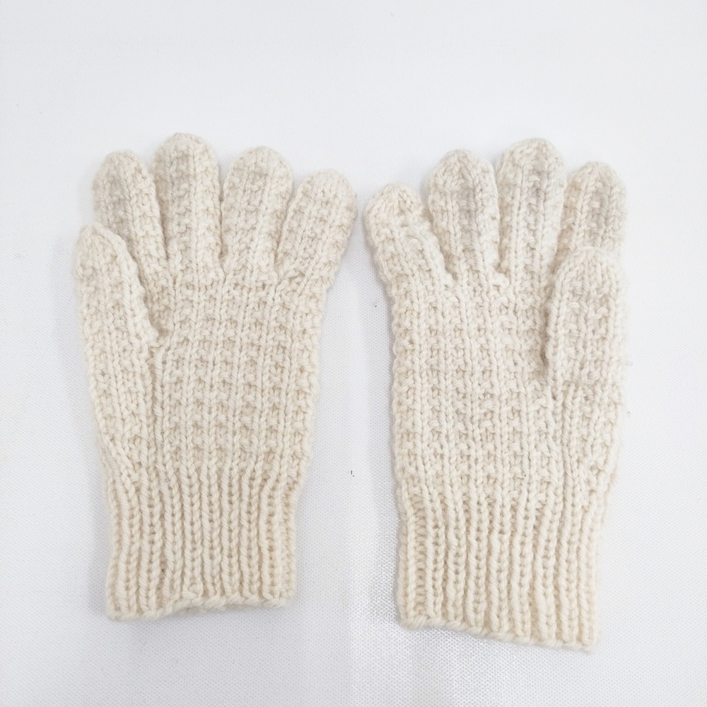 5-1119T◎OLD ENGLAND/John Molloy ウール 手袋 オフホワイト オールドイングランド/ジョンモロイ 256420_画像2