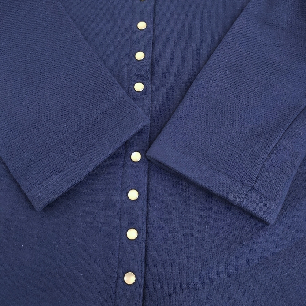 5-1123T♪agnes b. Capuche オーガニックコットンメルトン長袖カーディガンプレッション サイズ3 カーディガン ブルー アニエスベー 272102_画像6