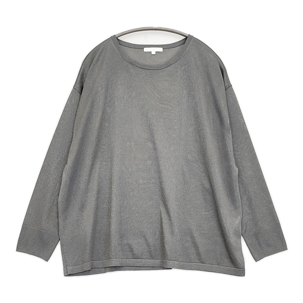 5-1128M♪自由区 【洗える】シャイニールレックス ニット サイズ44 定価20020円 KRWRCA0356 シアー ニット グレー 自由区 276196_画像1