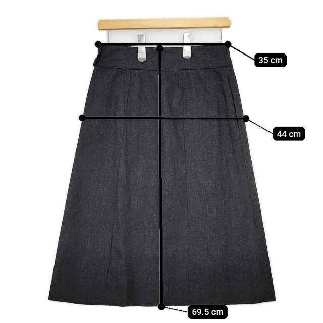 5-1126T∞MARGARET HOWELL/FOX BROTHERS FLANNEL SKIRT スカート チャコールグレー マーガレットハウエル/フォックスブラザーズ 273077_画像5