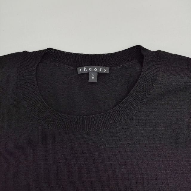 5-1129T∞theory PERFECT.CREW EVIAN STRETCH ウール セーター ニット ブラック セオリー 266109_画像3