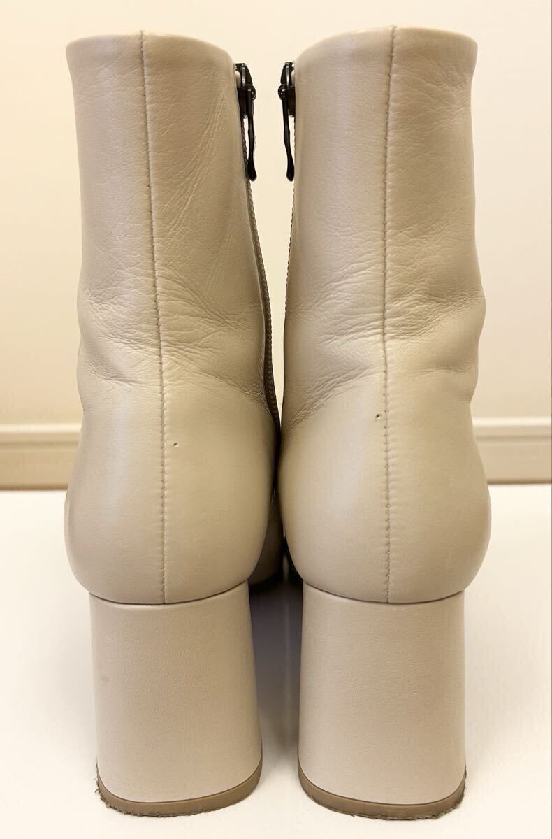 ダイアナ★ショートブーツ ライトベージュ 22.5センチ スクエア 太ヒール 定番 レディース 靴 本革 レザー_画像3