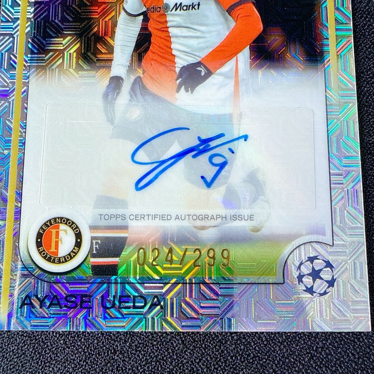 1円スタート!【上田綺世】直筆サインカード TOPPS Japan Edition 299シリ MOJO Auto AYASE UEDA フェイエノールト_画像2