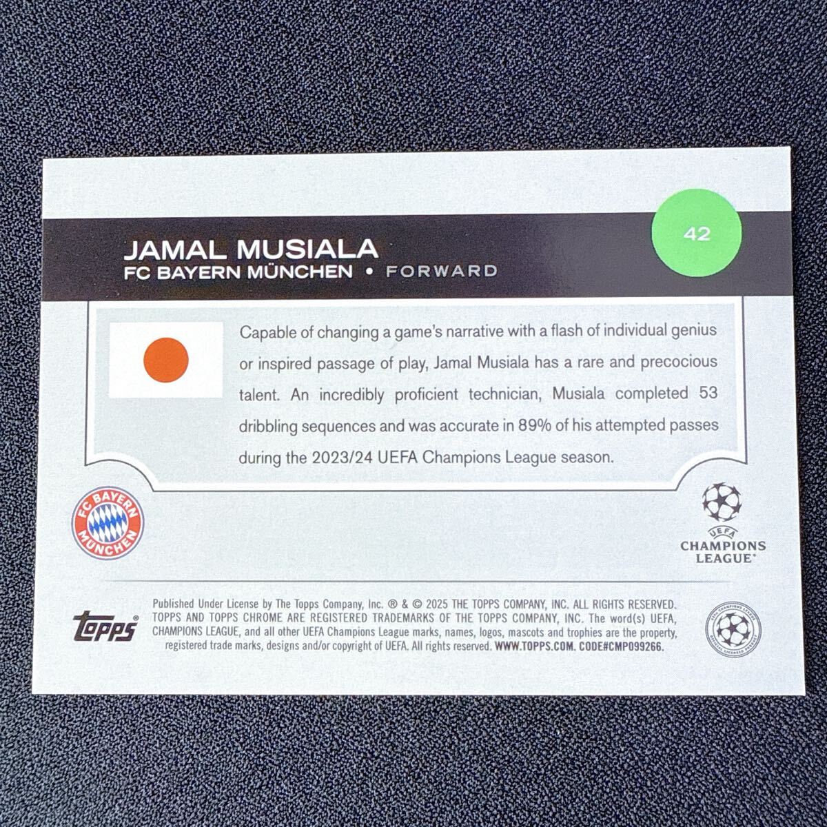 SSP【ジャマル・ムシアラ】桜パラレル Japan Edition Jamal Musiala Topps UEFA Bayern Munchen バイエルン・ミュンヘン ドイツ Chrome_画像2