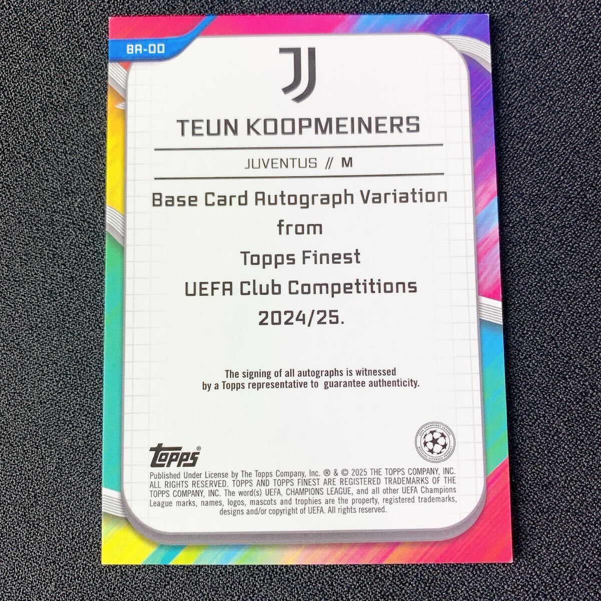 1円スタート！【コープ・マイネルス】150シリ 直筆サインカード　ユベントス　 Koopmeiners Topps Auto Juventus Finest UEFA _画像3