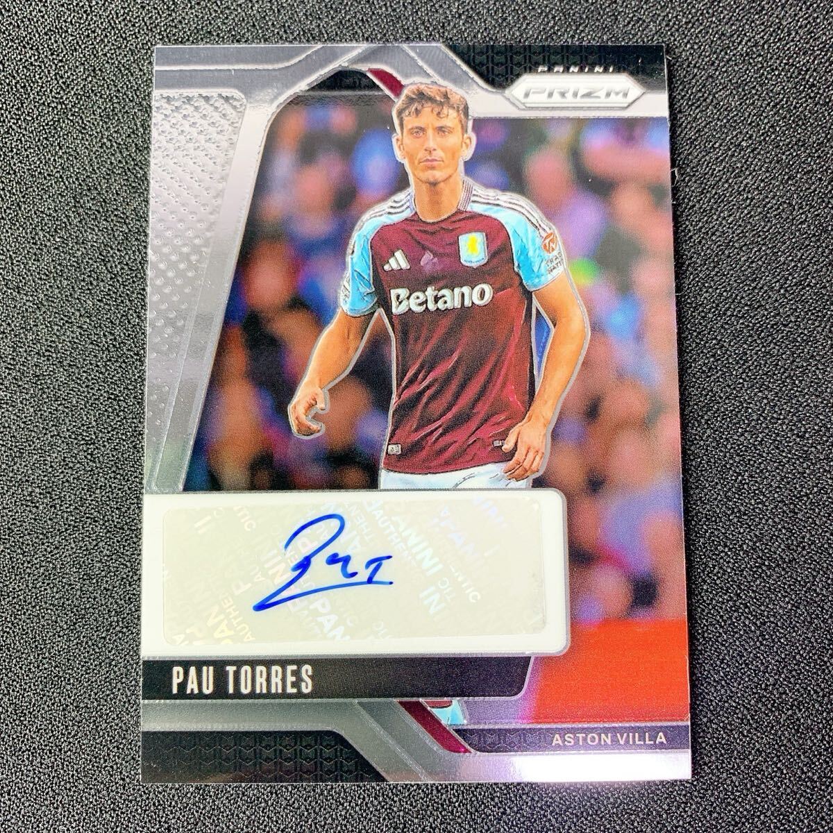 1円スタート【パウ・トーレス】 直筆サインカード Auto Panini Prizm Aston Villa Pau Torres EPL アストンヴィラ　プレミアリーグ_画像1