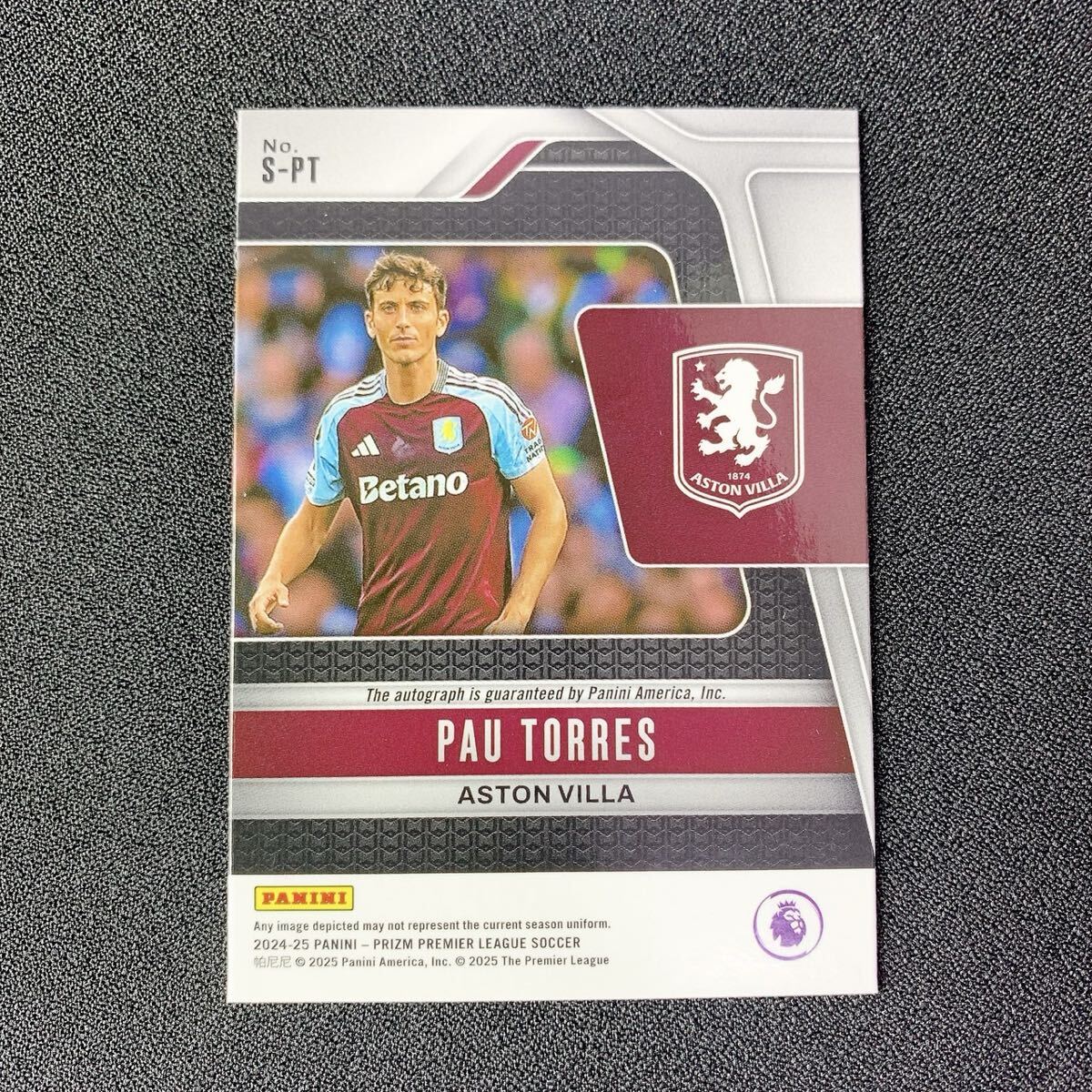 1円スタート【パウ・トーレス】 直筆サインカード Auto Panini Prizm Aston Villa Pau Torres EPL アストンヴィラ　プレミアリーグ_画像2