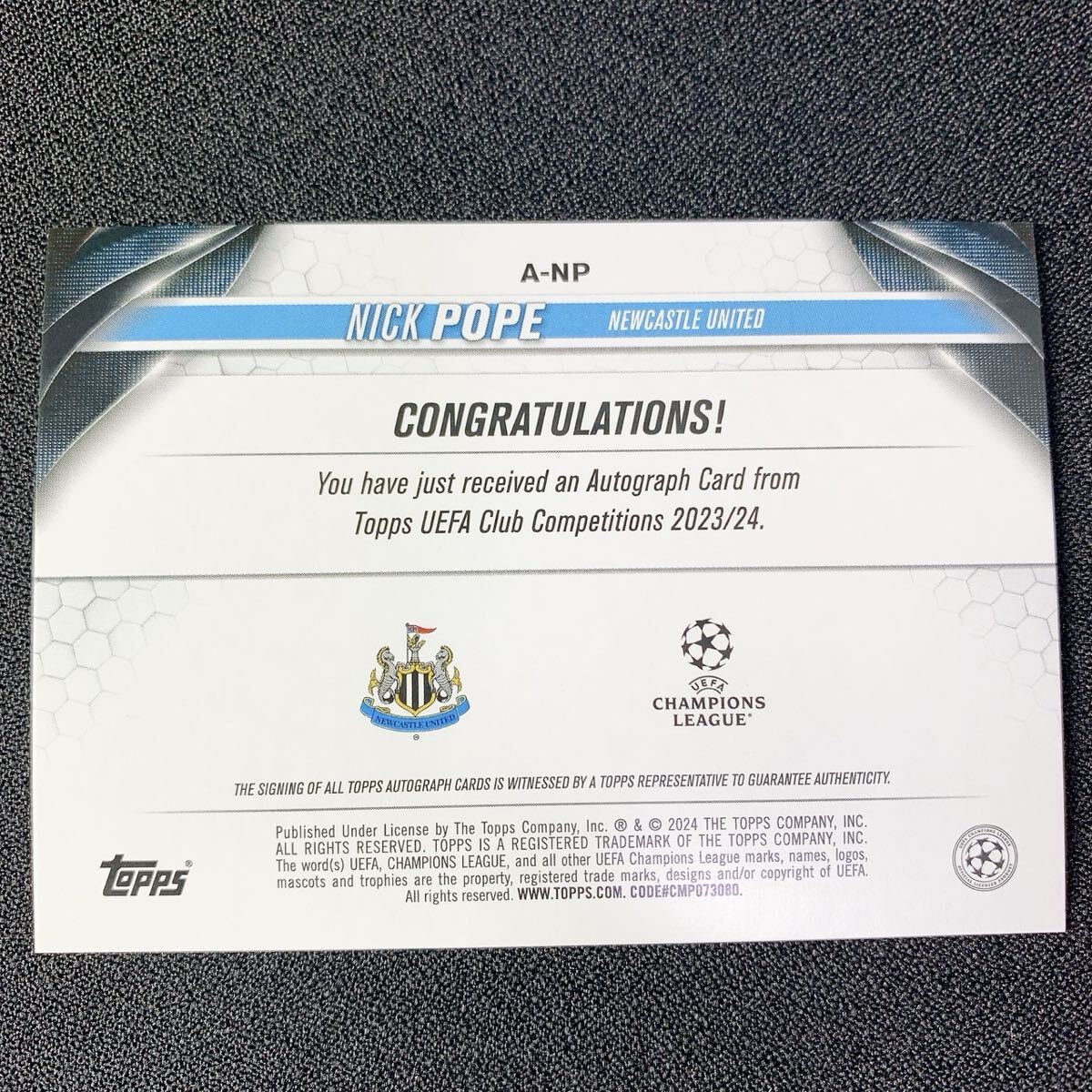 1円スタート【ニック・ホープ】 直筆サインカード Auto Topps Newcastle United ニューカッスル　パラレル_画像2