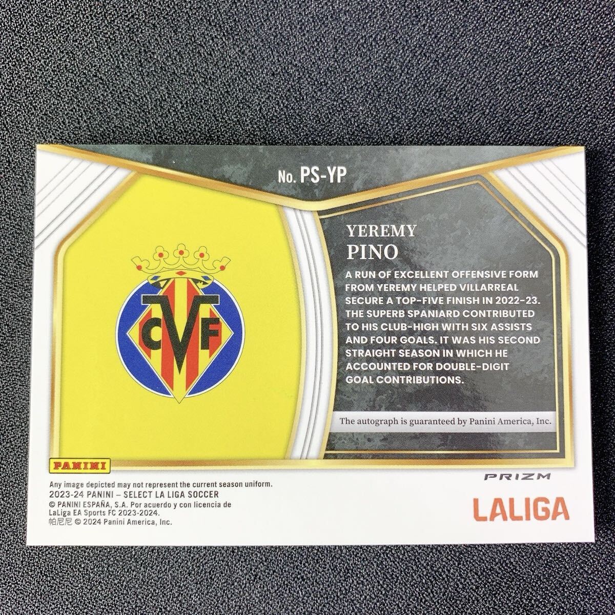 1円スタート【ジェレミ・ピノ】 直筆サインカード Panini Select Auto Pitchside Signatures Premier League クリスタルパレス　スペイン　_画像2