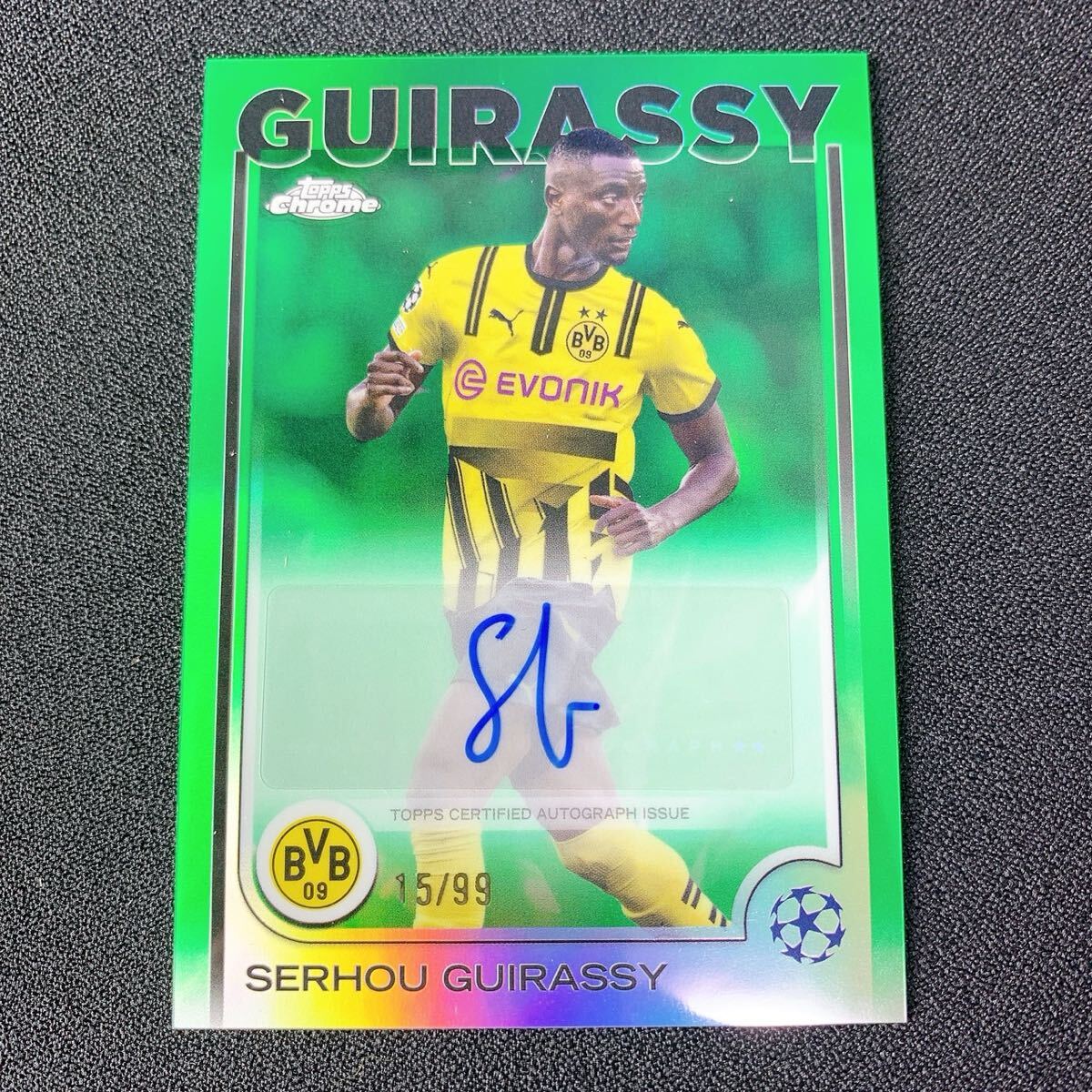 1円スタート【ギラシ】 99シリ　直筆サインカード Guirassy Auto Topps Chrome Dortmund ドルトムント　ブンデスリーガ　 2024-25_画像1