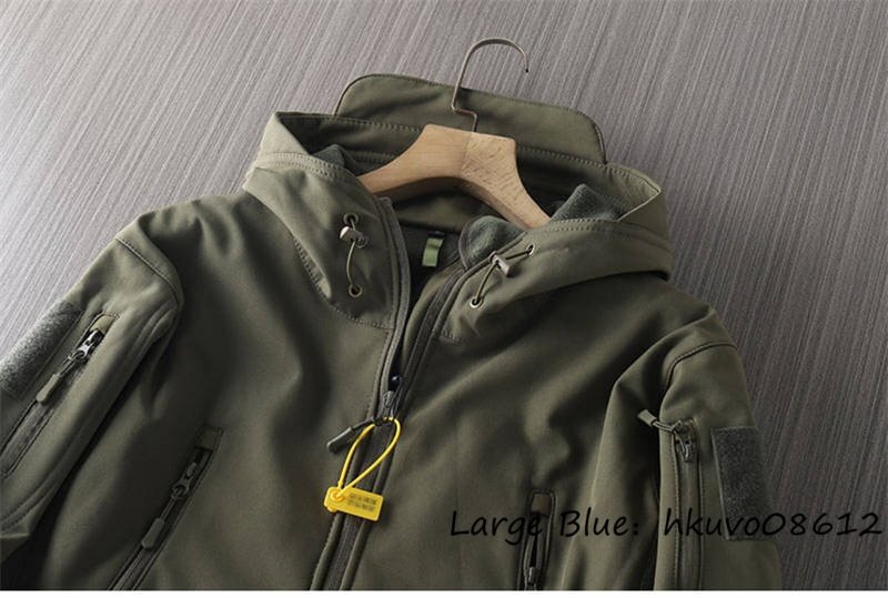 秋冬新品&マウンテンパーカー メンズ フード付き 裏起毛 防寒 保温 撥水 ジャケット 防風 登山 ブルゾン アウター アウトドア オリーブ XL_画像8