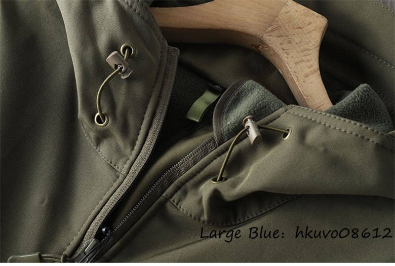 秋冬新品&マウンテンパーカー メンズ フード付き 裏起毛 防寒 保温 撥水 ジャケット 防風 登山 ブルゾン アウター アウトドア オリーブ XL_画像3