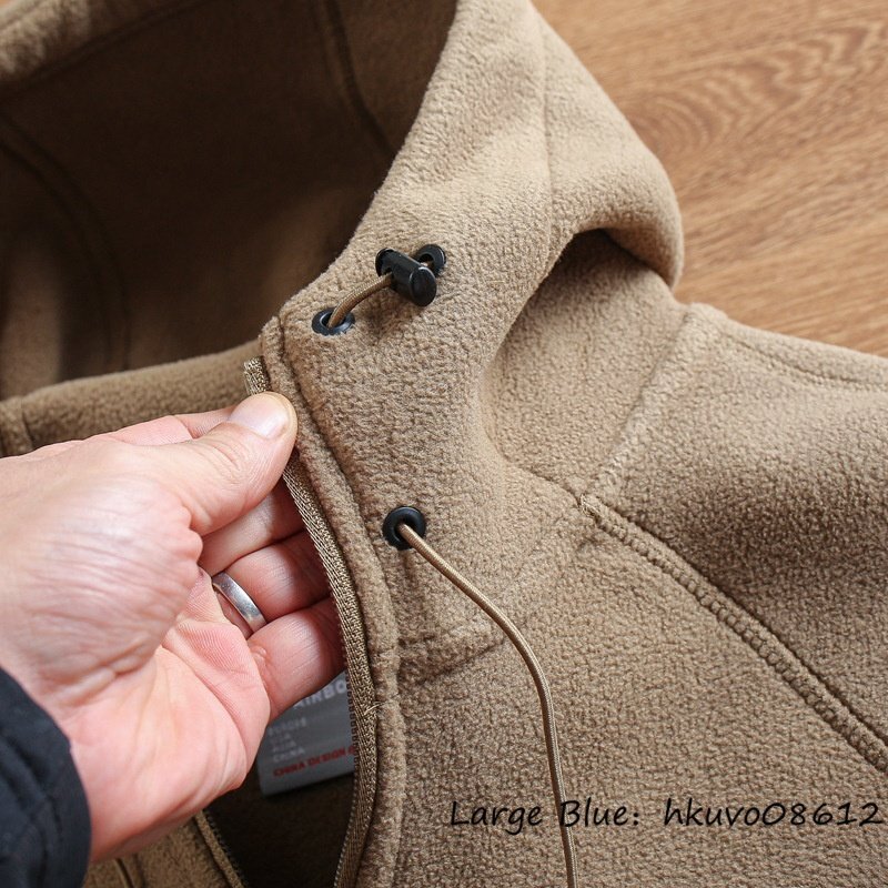 メンズ*新品 フリース パーカー フード付き 厚手 防寒 秋冬 裏ボア カンガルーポケット ジャンバー ブルゾン ジャケット 登山 グレー 4XL_画像6