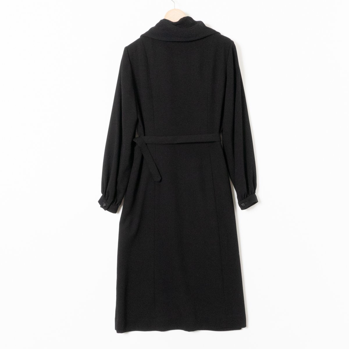 TOKYO SOIR トウキョウソワール プリーツスカーフ付き ワンピース ブラック フォーマル 9 トリアセテート ポリ 黒 レディース 婦人 礼服_画像10