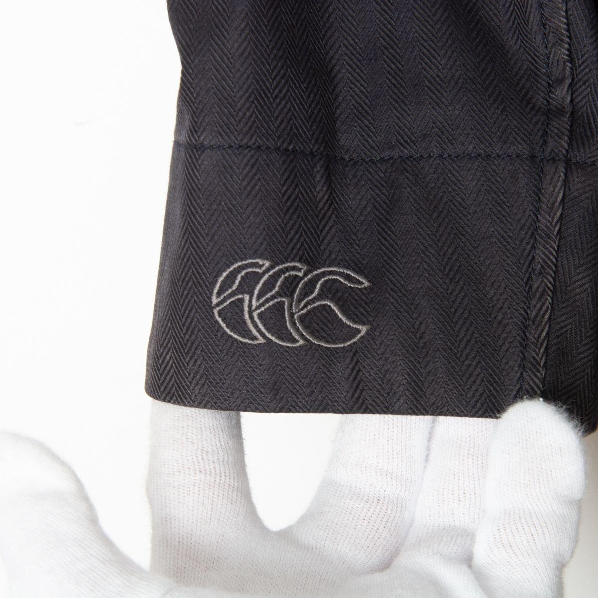 Canterbury カンタベリー ステンカラーコート XL ヘリンボーン ブラック 総裏 綿100％ シンプル アウター メンズ 紳士 カジュアル_画像7