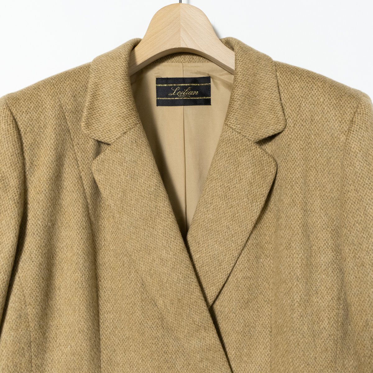Leilian レリアン テーラードジャケット ウール アンゴラ カシミヤ ベージュ 9 Mサイズ レディース オフィス カジュアル ビジネス 秋冬_画像7
