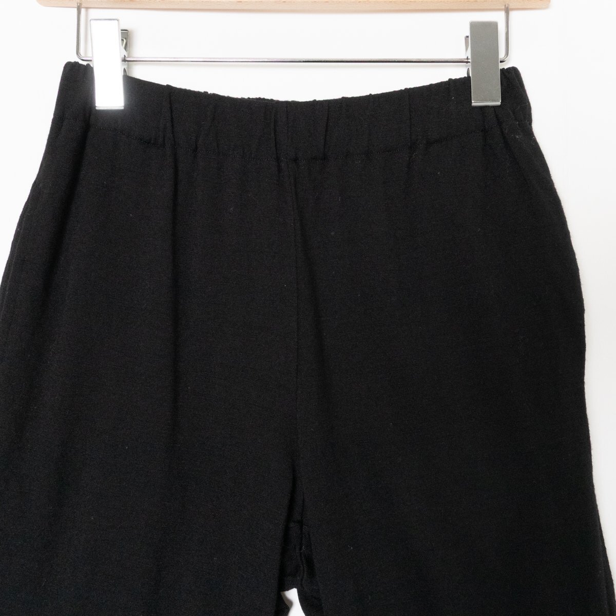 【1円スタート】JUNYA WATANABE ジュンヤワタナベ COMME des GARCONS ジョガーパンツ ボトムス ブラック 黒 無地 ウール 毛 ストレッチ_画像2