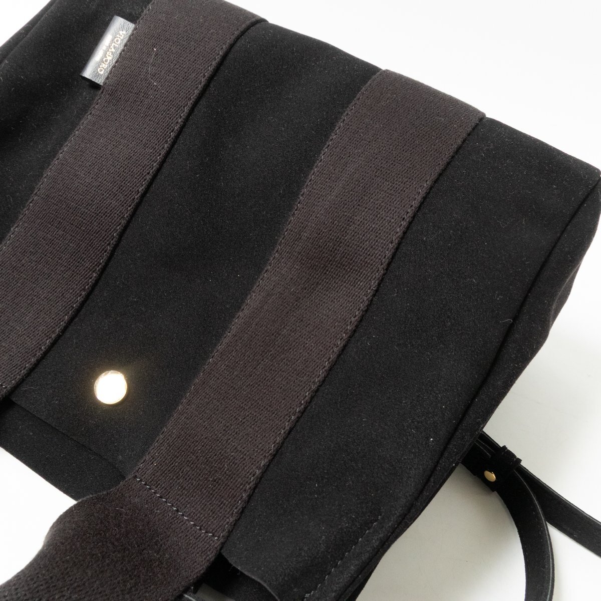 VIOLAd'ORO ヴィオラドーロ ハンドバッグ ショルダーバッグ 2WAY ブラック 黒 ボタン開閉 日本製 無地 シンプル カジュアル レディース 鞄_画像10
