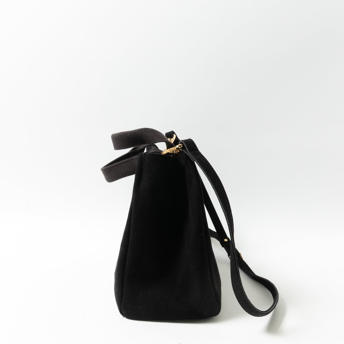 VIOLAd'ORO ヴィオラドーロ ハンドバッグ ショルダーバッグ 2WAY ブラック 黒 ボタン開閉 日本製 無地 シンプル カジュアル レディース 鞄_画像4