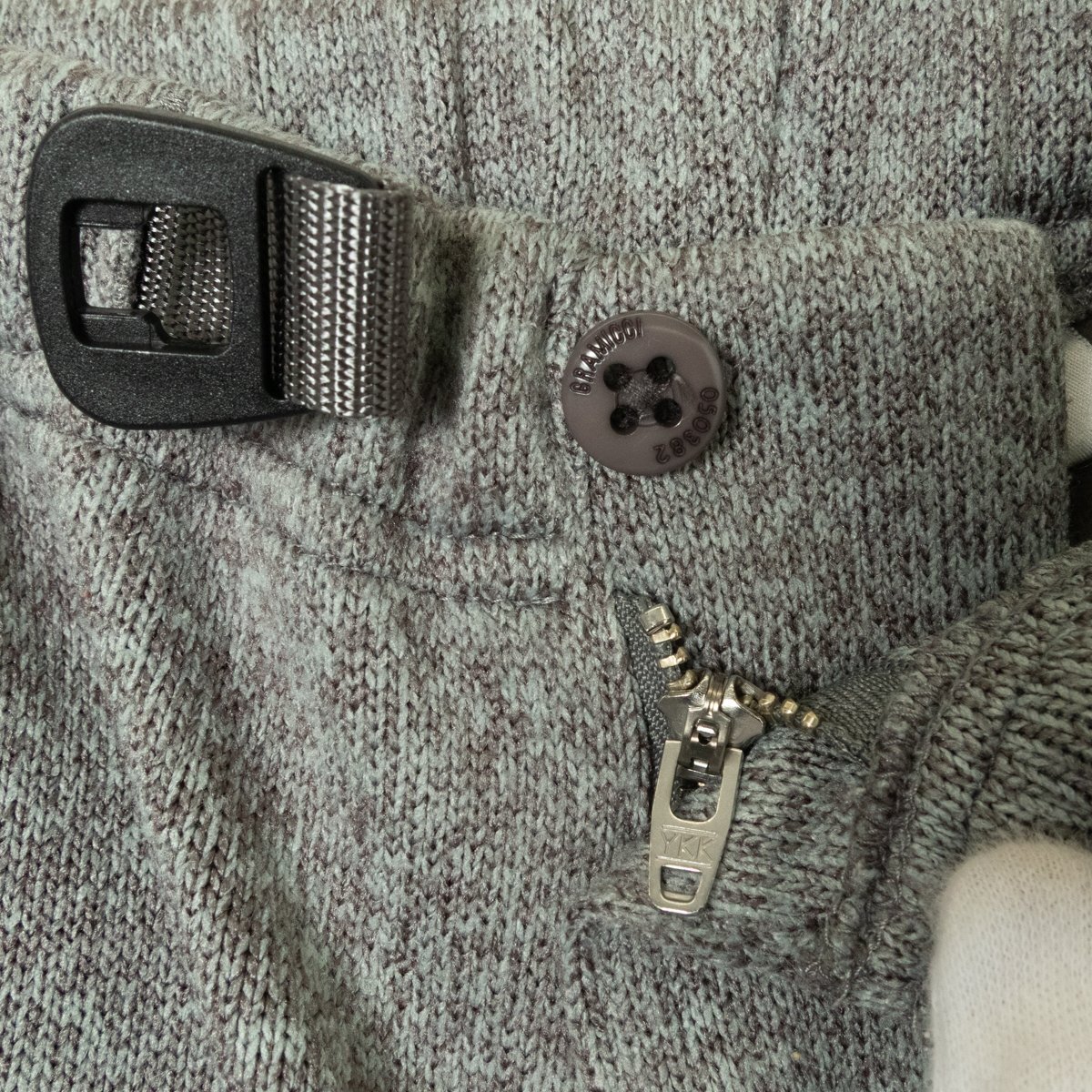 【1円スタート】GRAMICCI グラミチ ボンディングニットフリースリブパンツ ボトムス GLP-21E2019 F(165/85)杢グレー ポリエステル メンズ_画像3