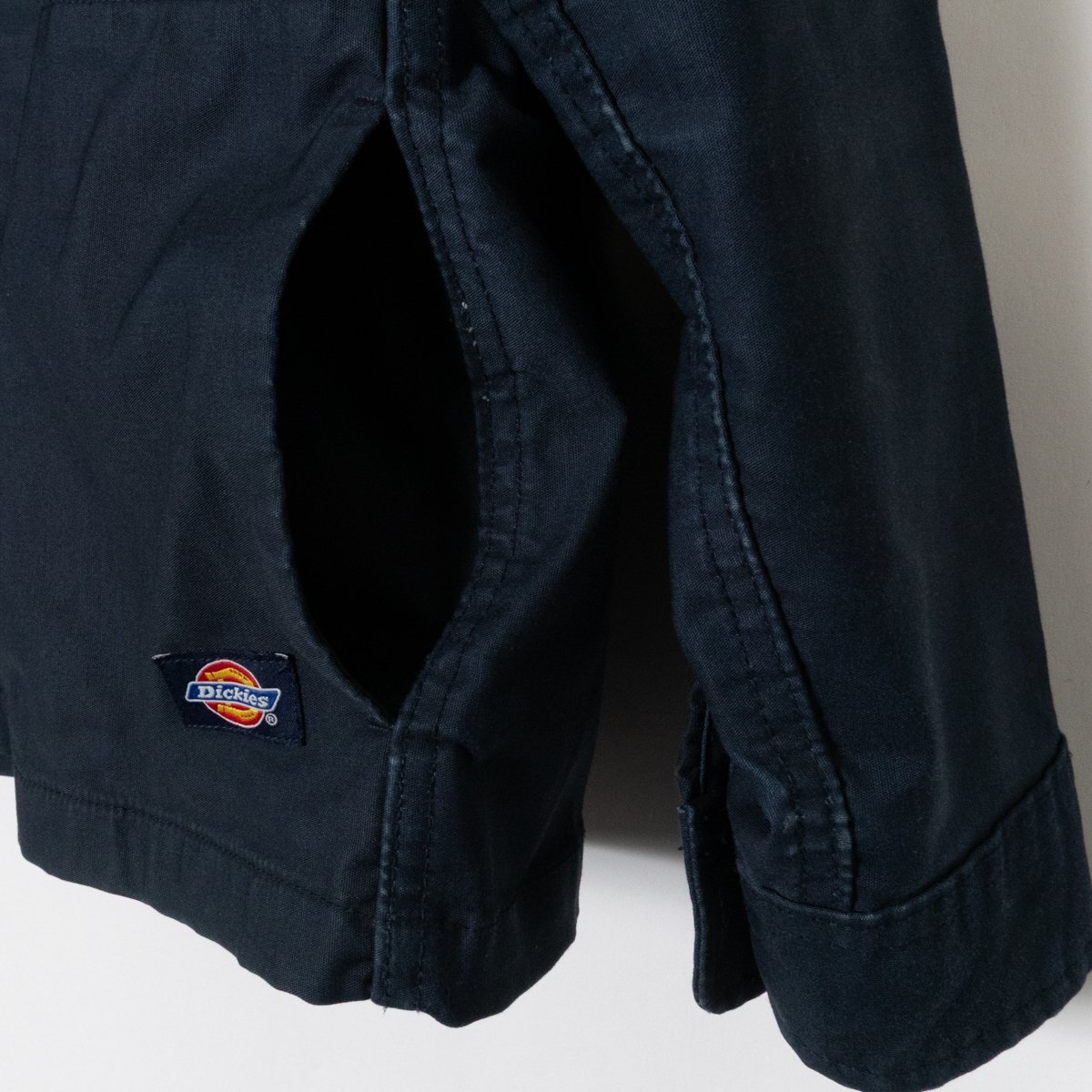 Dickies ディッキーズ 長袖ワークシャツ Mサイズ 163M20AH01 ポリ コットン トップス ロゴ ボタン ネイビー アメカジ 春秋冬 紳士 メンズ_画像3