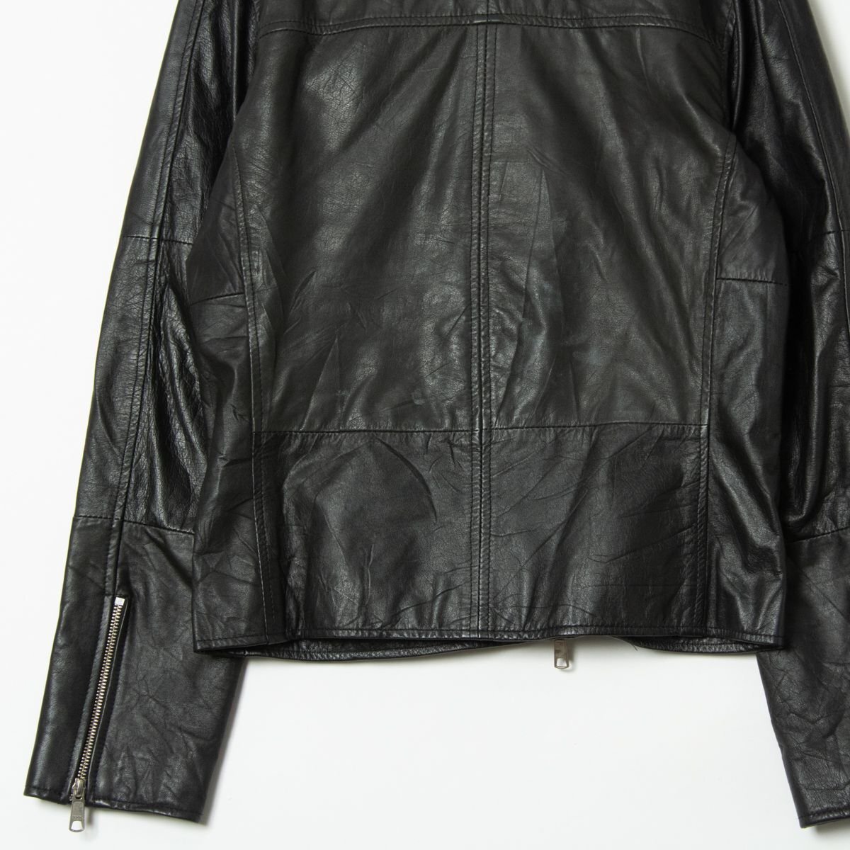 【1円スタート】roshell ロシェル ライダースジャケット メンズ L 本革 リプロダクトレザー 革ジャン レザージャケット 黒 ブラック_画像7