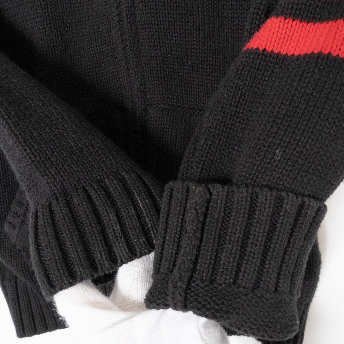 POLO RALPH LAUREN ポロ ラルフ ローレン ポロベア ジップアップ ニット パーカー 110サイズ コットン100％ ブラック系 ベビー キッズ 子供_画像9