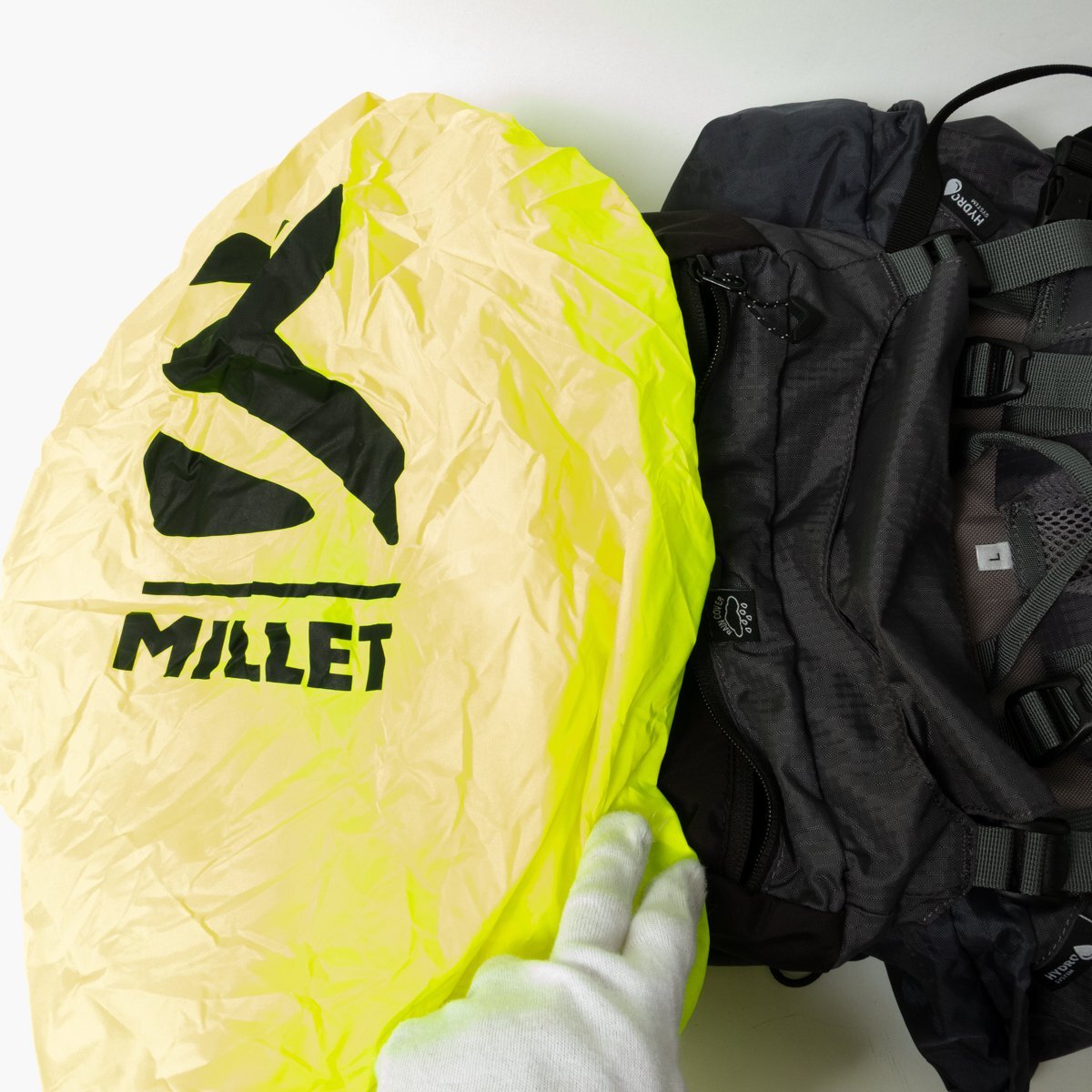 【1円スタート】MILLET ミレー SAAS FEE サースフェー 40+5 バックパック リュックサック ブラック グレー 合成繊維 大容量 レインカバー付_画像8