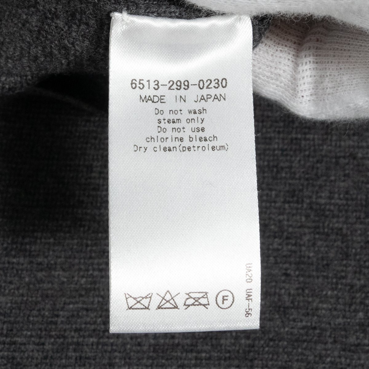 Drawer ドゥロワー レディース 七分袖 ニットワンピース ボートネック ミラノリブ チュニック ダークグレー サイズ1 サイドボタン 毛100％_画像3