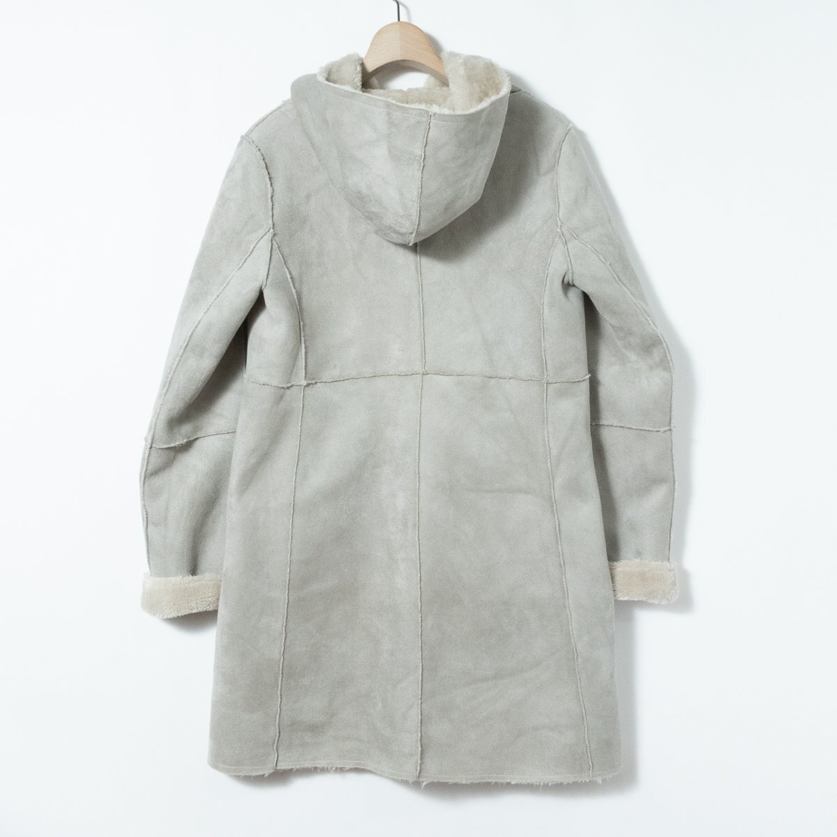DoCLASSE ドゥクラッセ リバーシブル フェイクムートンコート フード付き グレー 9 M レディース ポリエステル 防寒 厚手 カジュアル 秋冬_画像10
