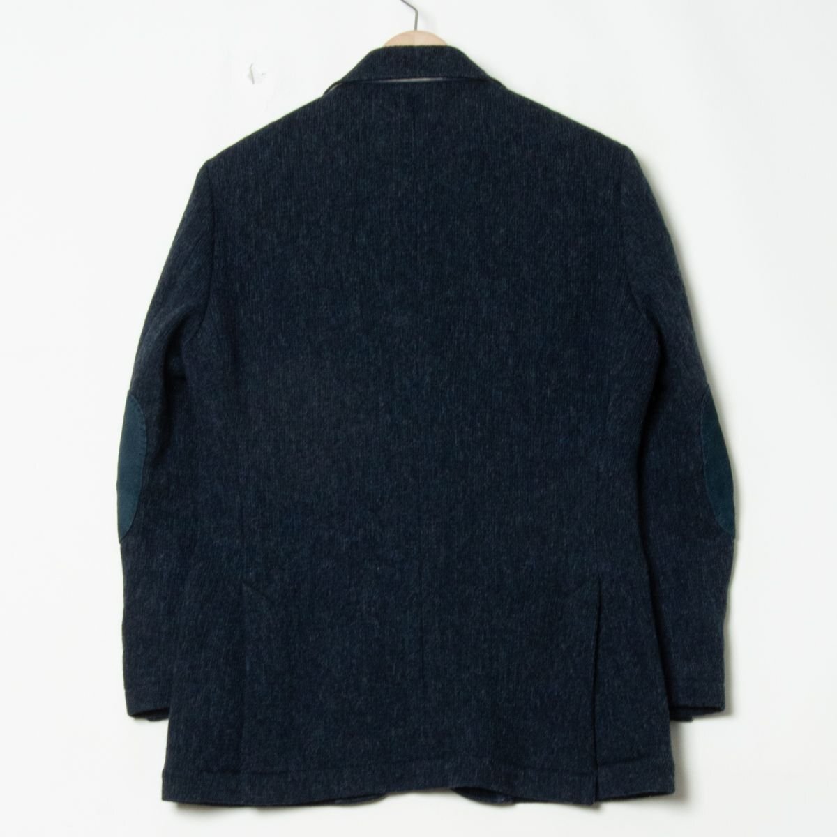 RING JACKET FOR SHIPS シップス リングヂャケット エルボーパッチ付きテーラードジャケット メンズ 44 117-02-1622 ウール100％ 紺 秋冬_画像2