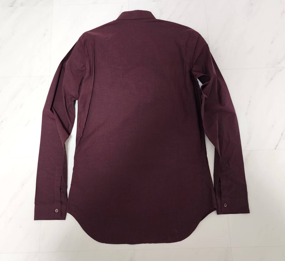 ディオールオム ワインレッド 長袖シャツ 38 / Dior HOMME ドレスシャツ エディスリマン ボルドー バーガンディー 赤_画像5
