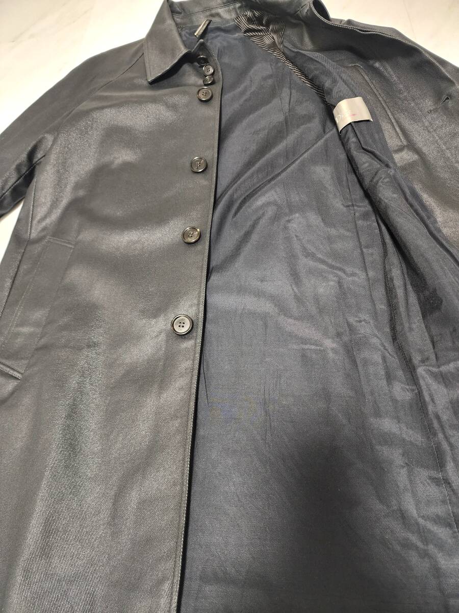 ディオールオム 2006年AW コーティング ラスター コート 46 ブラック / Dior HOMME Hedi Slimane 黒 アウター エディスリマン_画像4