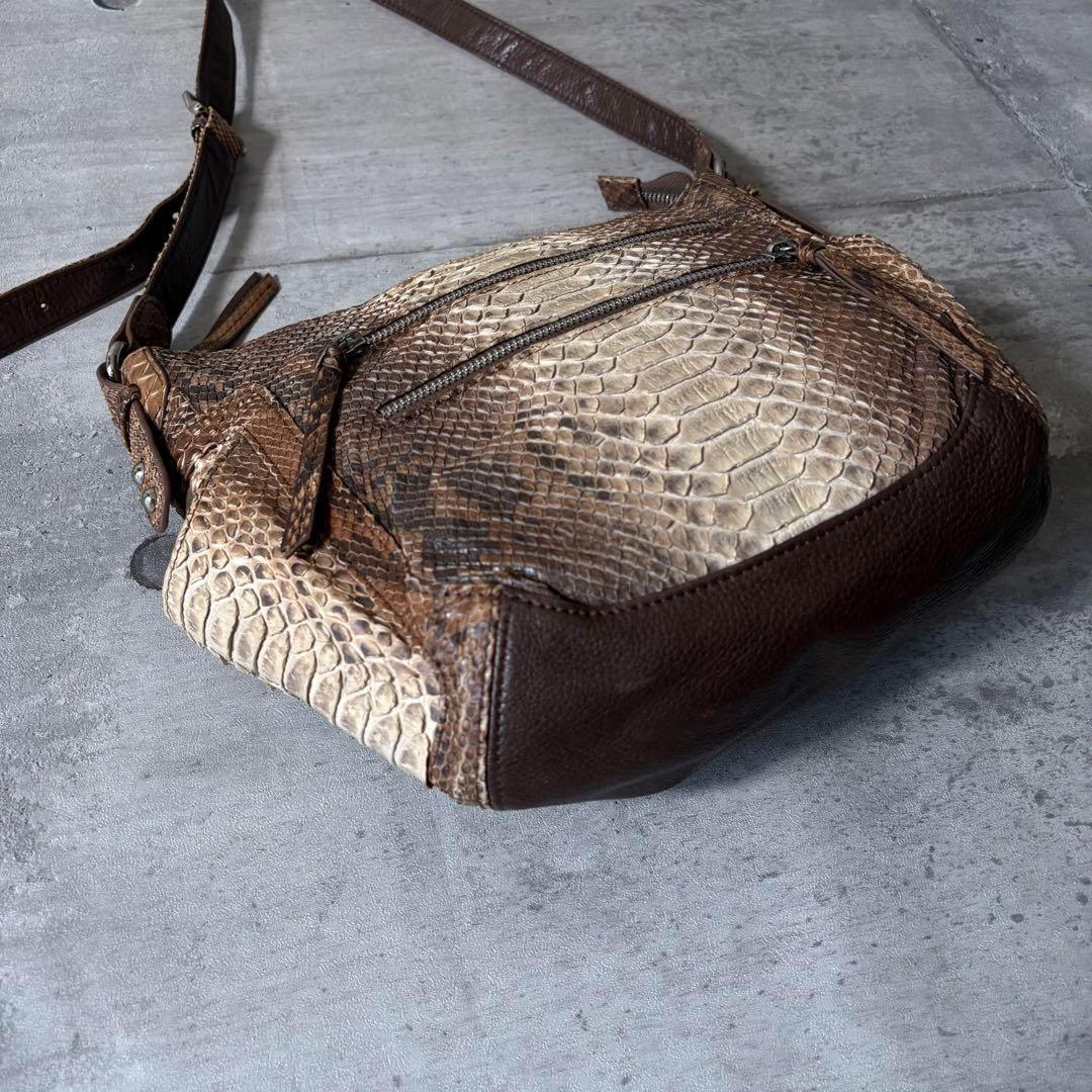 00s python leather one shoulder bag y2k_画像9