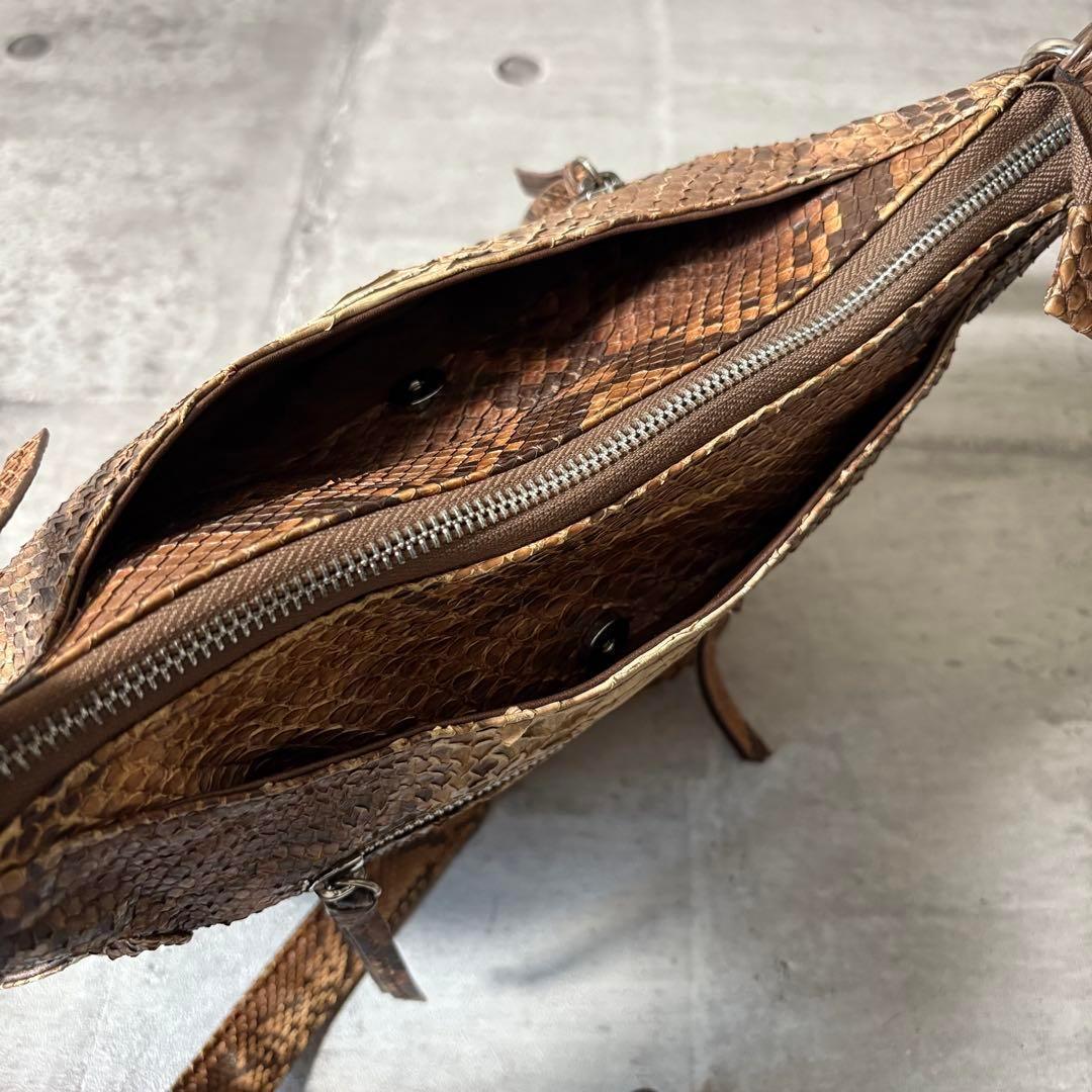 00s python leather one shoulder bag y2k_画像10