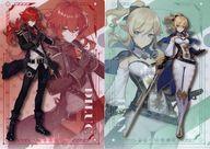 中古クリアファイル ジン＆ディルック A4クリアファイルセット(2枚組) 「タイトーくじ本舗 原神」 E賞_画像1