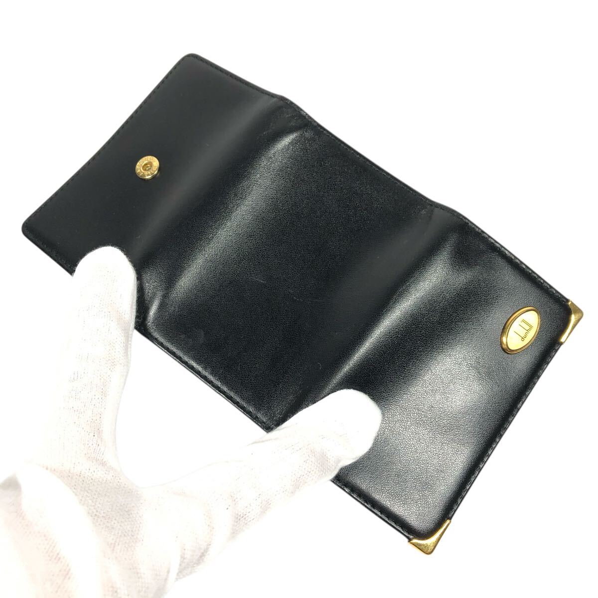 美品【ダンヒル】本物 dunhill キーケース 6連フック ロゴ金具 黒色系 本革 レザー 男性用 メンズ フランス製_画像3