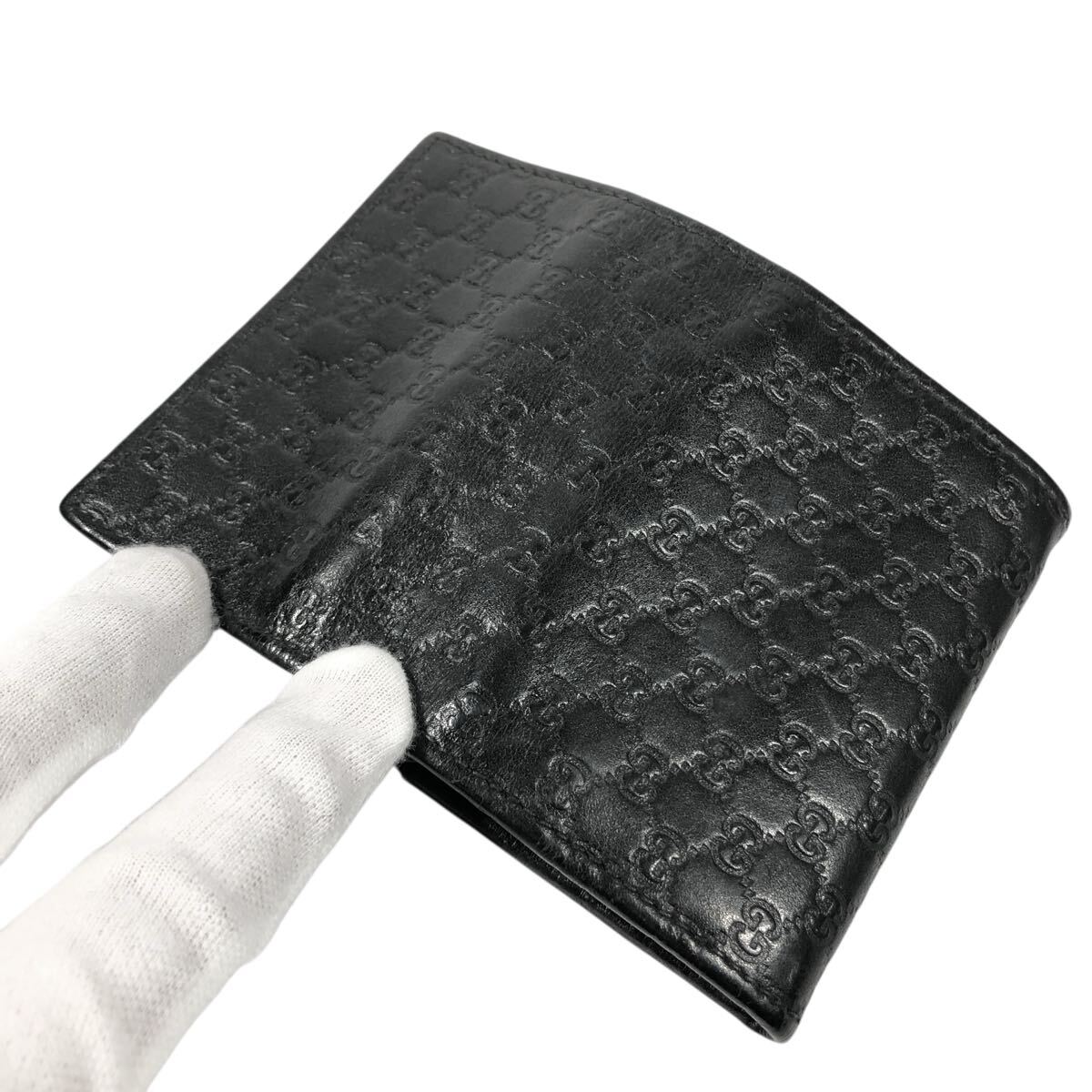 【グッチ】本物 GUCCI コインケース グッチシマ GG柄 マイクロGG 小銭入れ 財布 295845 コンパクトウォレット レザー メンズ レディース 箱_画像5