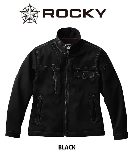★87％オフ★新品タグ付9020円を[ロッキー]作業着 長袖ブルゾン男女兼用ジャケット ジャンパー RJ0913/ブラック/M■在庫限り■_画像1