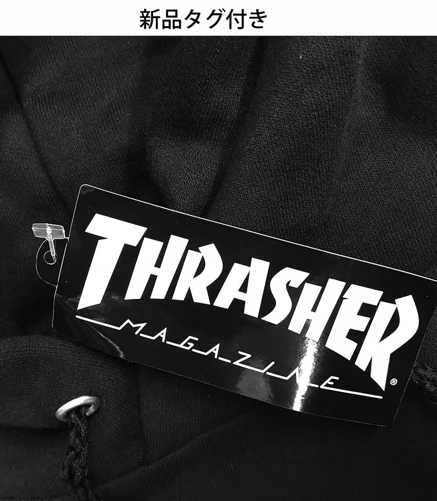 ★新品タグ付き■THRASHER スラッシャースケボーskateboardプルオーバー 裏起毛スウェットパーカー ブラック/ L■在庫限り■_画像4