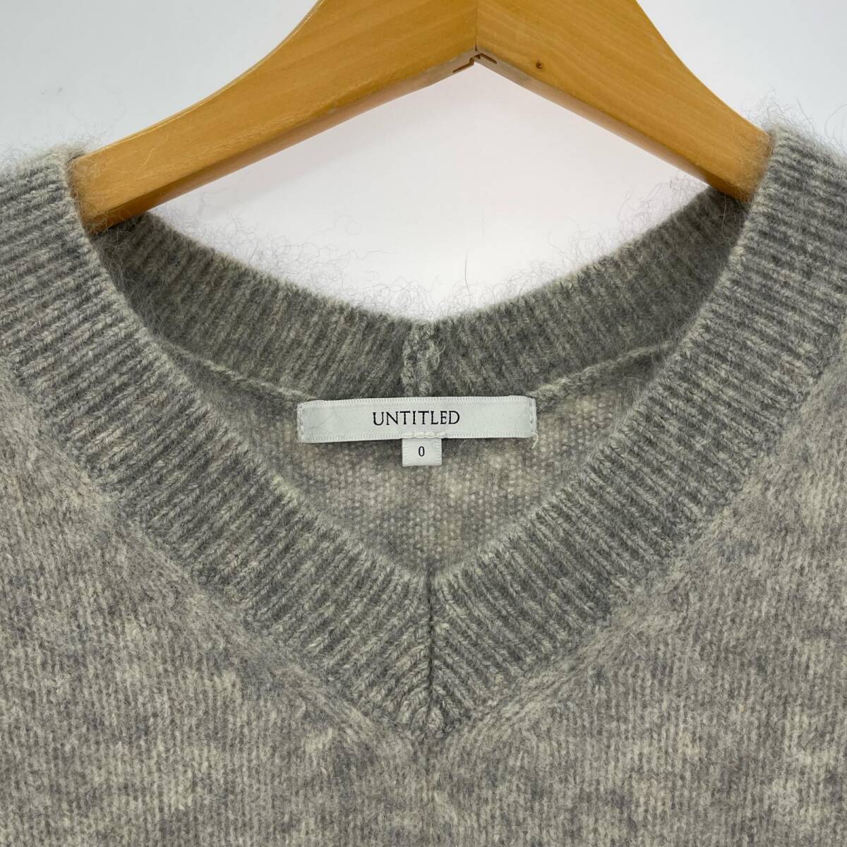 UNTITLED アンタイトル ネック ニット size0/グレー_画像2