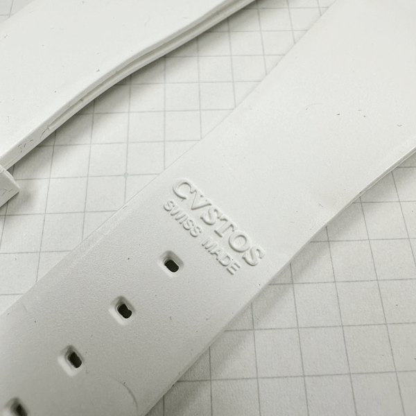 【未使用・長期在庫処分品】 CVTOS/クストス 純正ストラップ/ベルト 白ラバー ジェットライナー用 スイス製_画像3