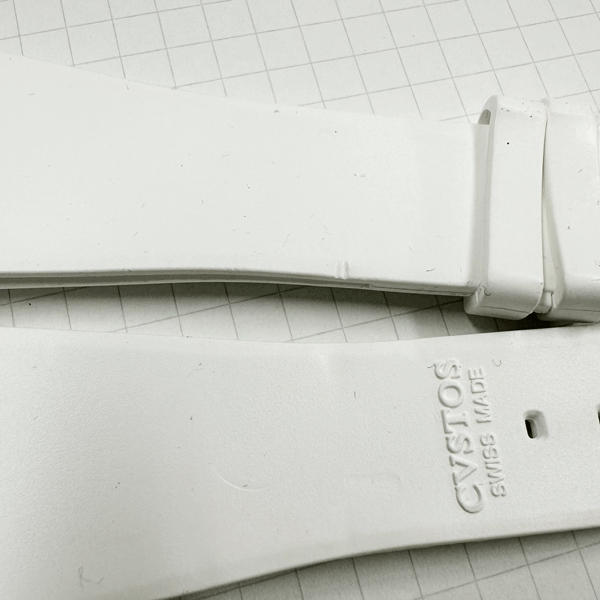 【未使用・長期在庫処分品】 CVTOS/クストス 純正ストラップ/ベルト 白ラバー ジェットライナー用 スイス製_画像6