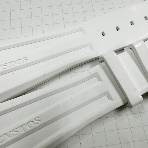 【未使用・長期在庫処分品】 CVTOS/クストス 純正ストラップ/ベルト 白ラバー ジェットライナー用 スイス製_画像5