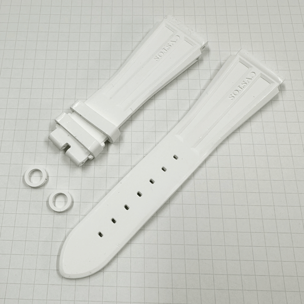 【未使用・長期在庫処分品】 CVTOS/クストス 純正ストラップ/ベルト 白ラバー ジェットライナー用 スイス製_画像1