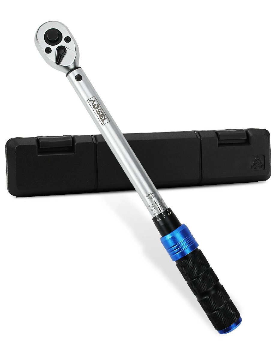 即納 プレセット型 トルクレンチ 差込角9.5MM 5-60N・m 3/8インチ トルクレン チ 正逆回転可能 車 工具 専用ハードケース付き_画像1