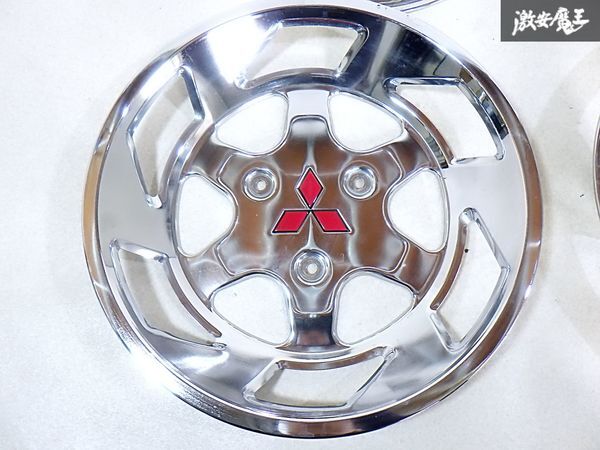 ★新車外し★ 三菱ふそう 純正 キャンター FB型 直径43.5cm メッキ ホイールカバー ホイールキャップ 3穴 4枚 1台分 即納 棚K-4_画像2