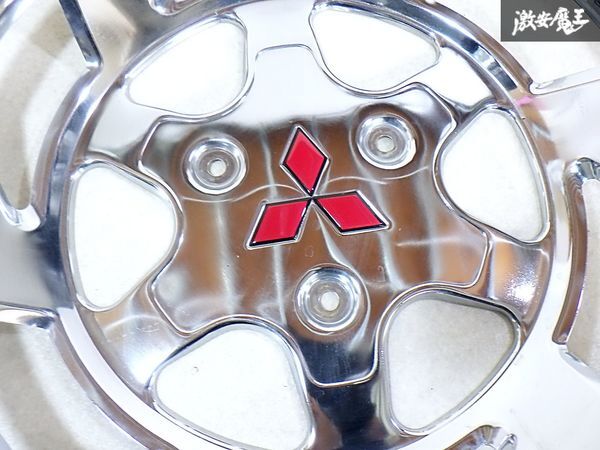 ★新車外し★ 三菱ふそう 純正 キャンター FB型 直径43.5cm メッキ ホイールカバー ホイールキャップ 3穴 4枚 1台分 即納 棚K-4_画像3